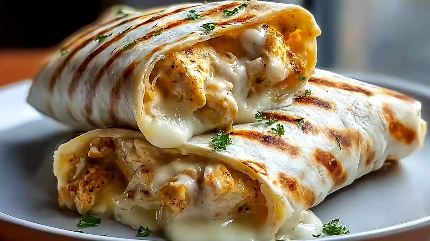Cheesy Garlic Chicken Wraps