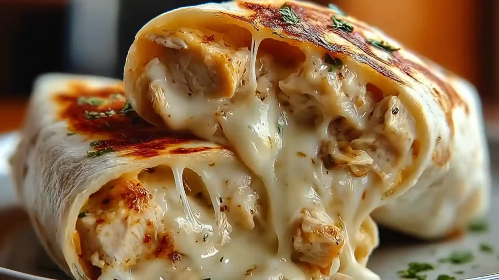 Cheesy Garlic Chicken Wraps