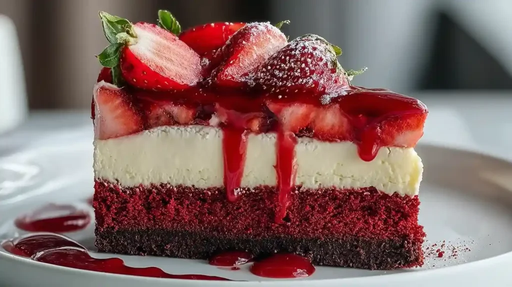 Red Velvet Strawberry Cheesecake