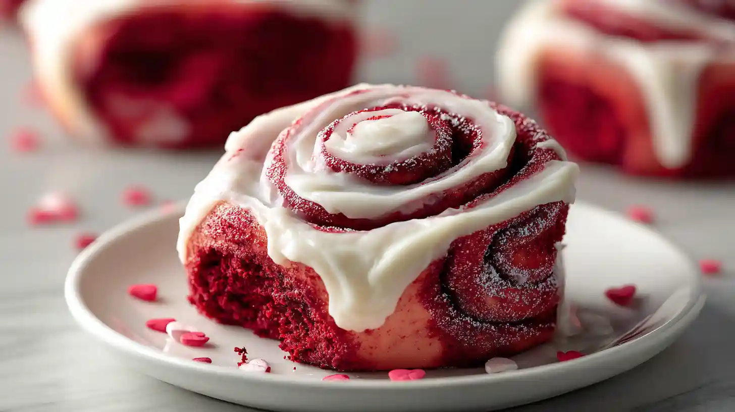 Red Velvet Valentine’s Day Cinnamon Rolls